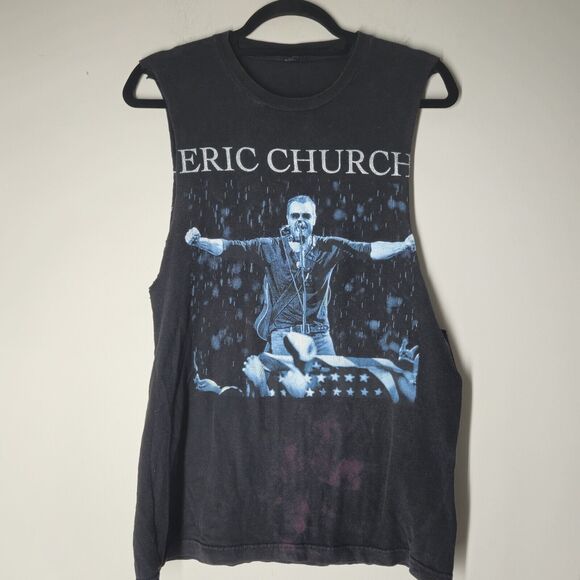 Eric Church “The Outsiders World Tour” Black Tour Tank Shirt Men’s Medium Cut - Picture 1 of 8